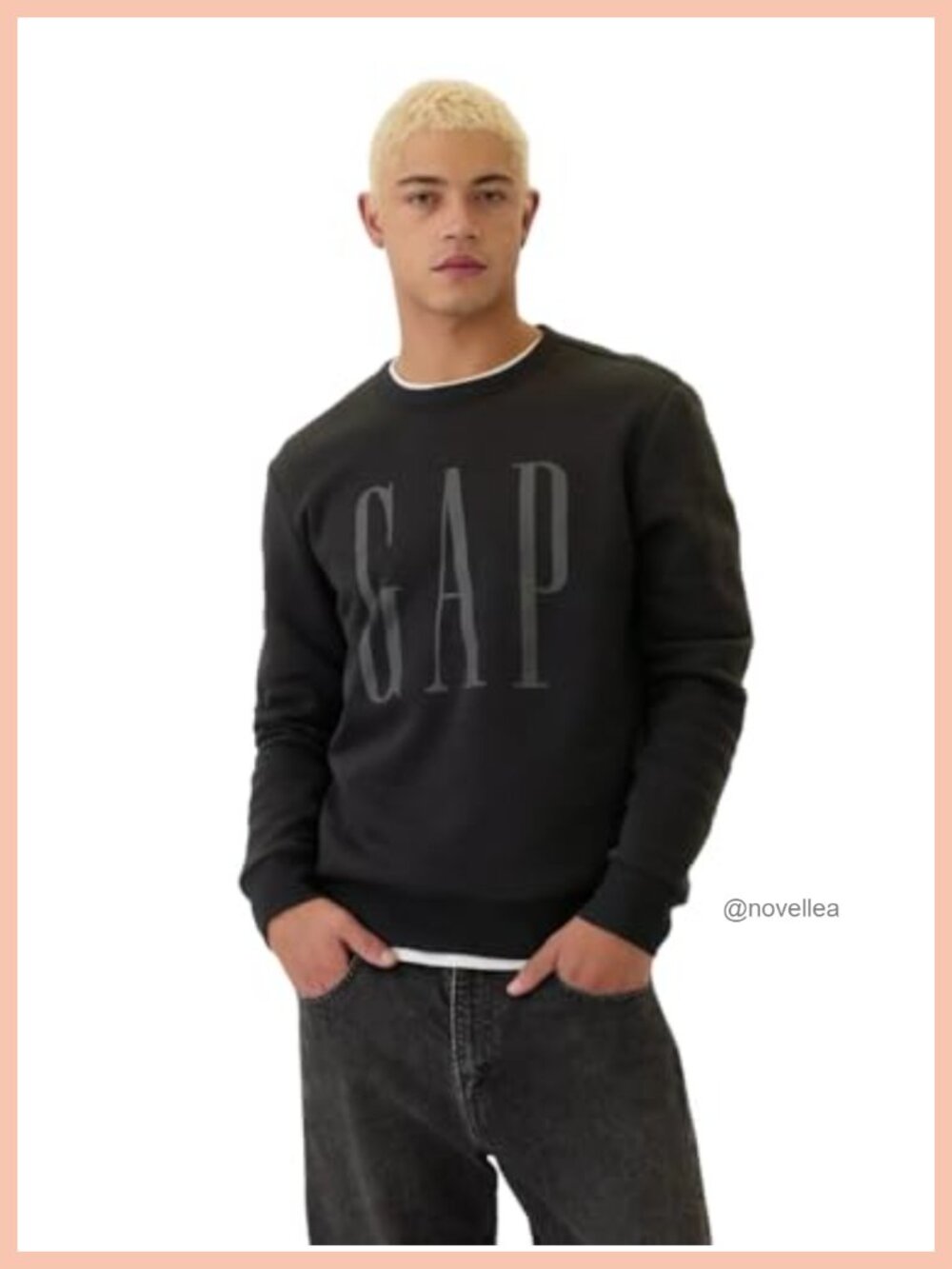 Men's Logo Fleece Crew Sweatshirt Pullover Long Sleeve Banded Cuffs